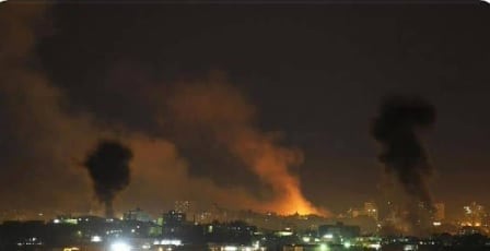 Hamas objektive i brand i Sydgaza, tæt på den egyptiske grænse