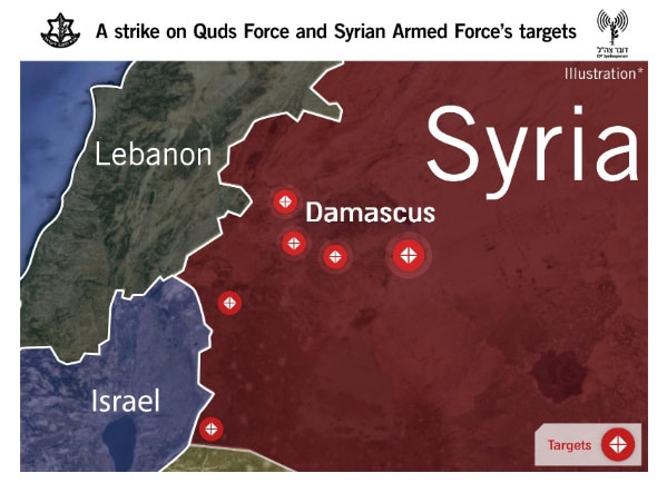 Israel angriber dusiner af mål i Syrien